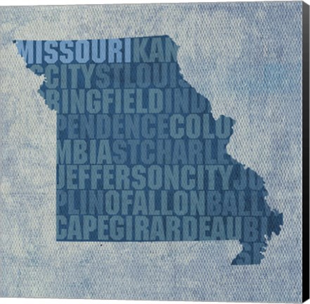 Framed Missouri State Words Print