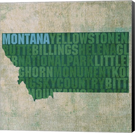 Framed Montana State Words Print