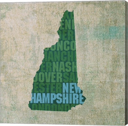 Framed New Hampshire State Words Print