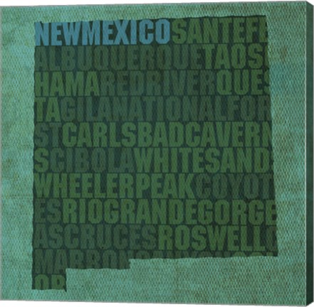 Framed New Mexico State Words Print