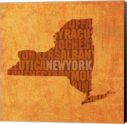Framed New York State Words Print