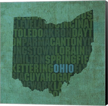 Framed Ohio State Words Print