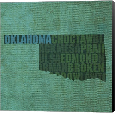 Framed Oklahoma State Words Print