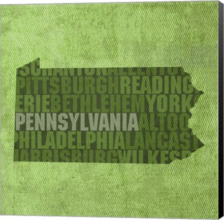 Framed Pennsylvania State Words Print