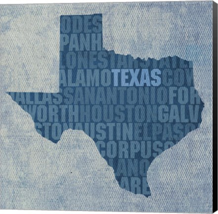 Framed Texas State Words Print