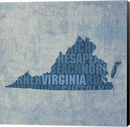 Framed Virginia State Words Print