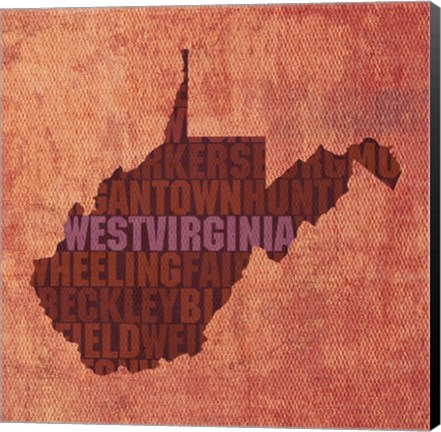 Framed West Virginia State Words Print