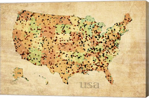 Framed Usa Crystallized County Map Print