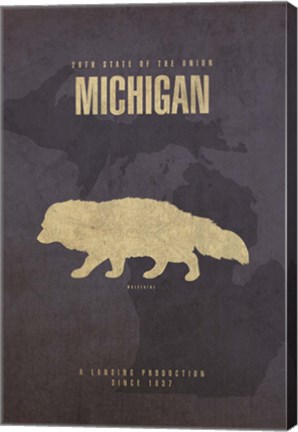 Framed Michigan Poster Print
