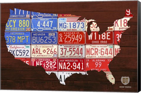 Framed USA Flag Map Print