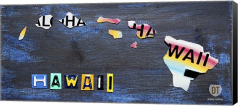 Framed Hawaii State Map Print