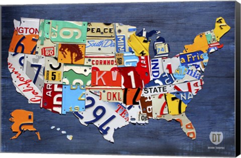 Framed USA Map II Print