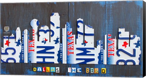 Framed Dallas Skyline Print