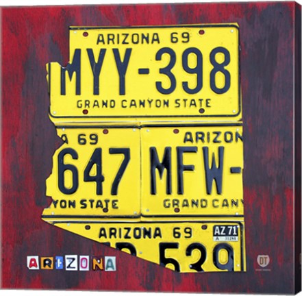Framed Arizona License Plate Print