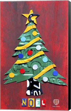 Framed Noel Christmas Tree License Plate Art Print