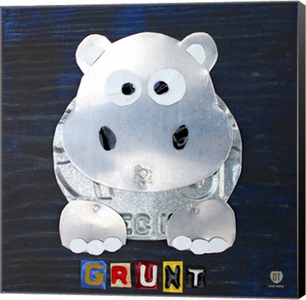 Framed Grunt The Hippo Print