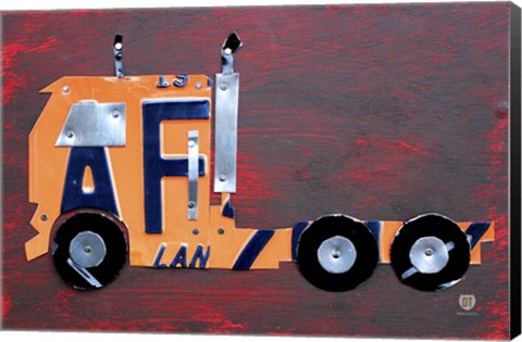 Framed Semi Truck License Plate Art Print
