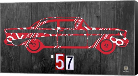 Framed 57 Chevy License Plate Art Print
