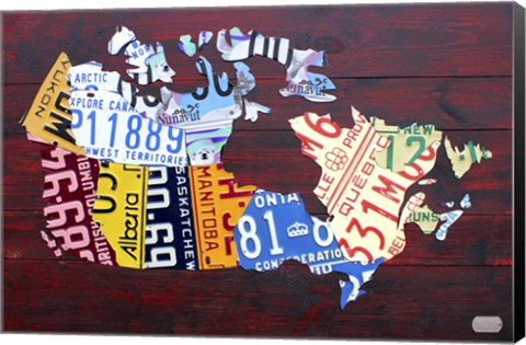 Framed Canada License Plate Map Print
