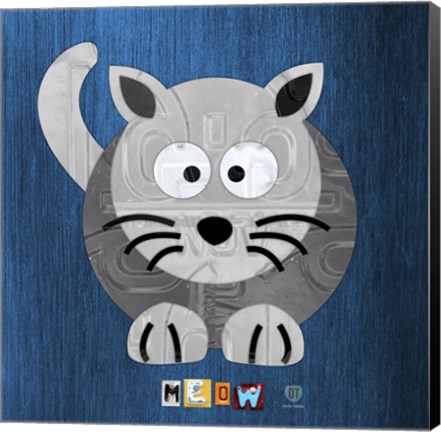 Framed Meow The Cat Print
