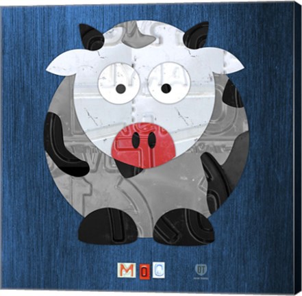 Framed Moo The Cow Print