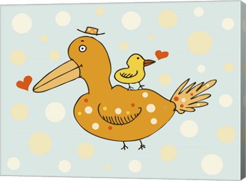 Framed Bird And Baby Print
