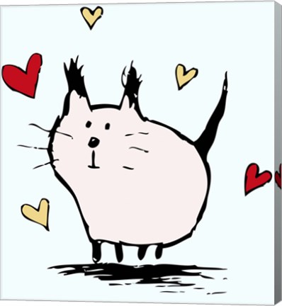 Framed Little Pink Cat Print