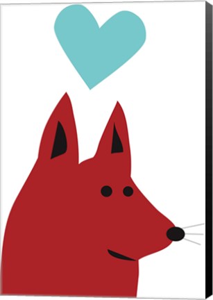 Framed Happy Red Dog Print