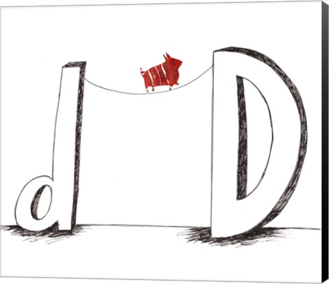 Framed D Is For Dog Print