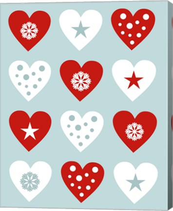 Framed Christmas Hearts Print