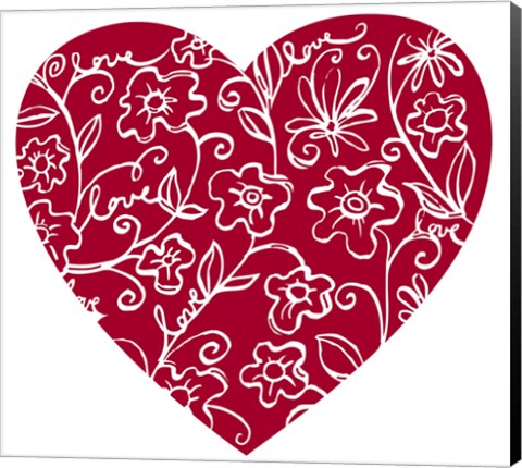 Framed Japanese Flower Heart Print