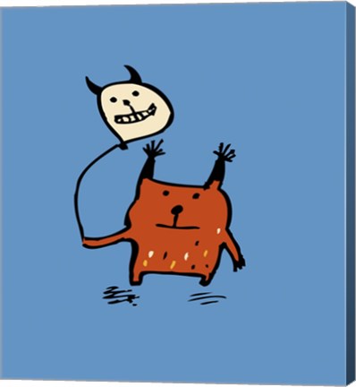 Framed Little Orange Monsters Print