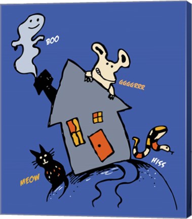 Framed Halloween House Print
