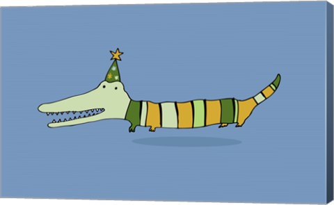 Framed Stripy Crocodile Print