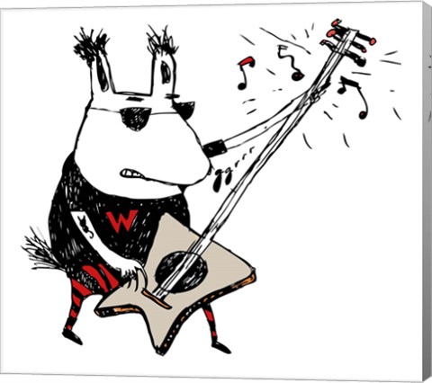 Framed Wild Guitar Wolf Print