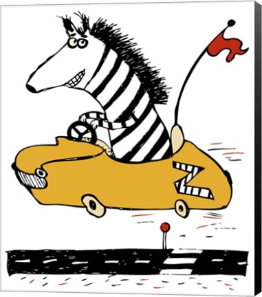 Framed Zippy Zebra Print