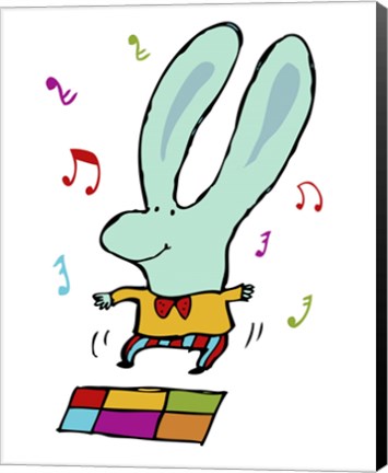 Framed Disco Bunny Print