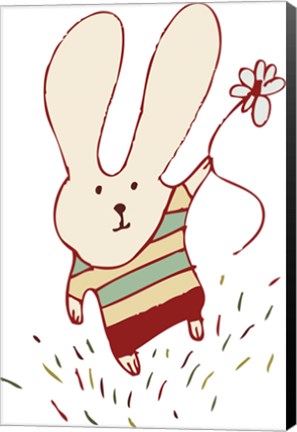 Framed Flower Bunny Print