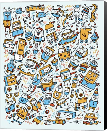Framed Rocking Robots Print