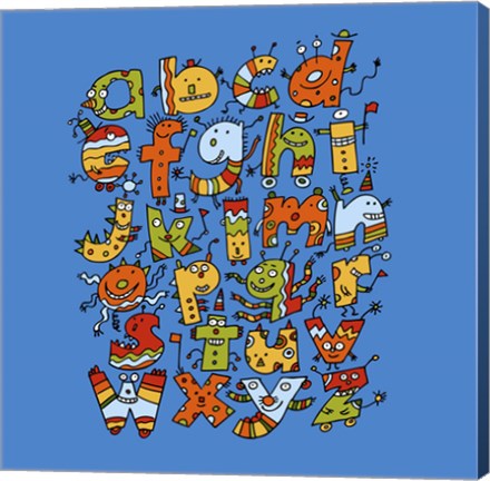 Framed Alphabet Monsters Print