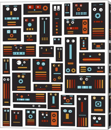 Framed Crazy Robot Friends Print