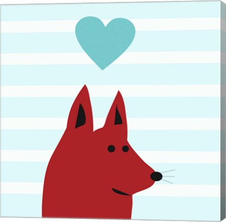 Framed Happy Red Dog Love Print