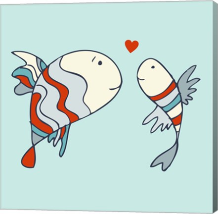 Framed Two Little Love Fish Print