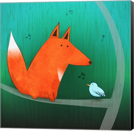 Framed Fox In Tree Print
