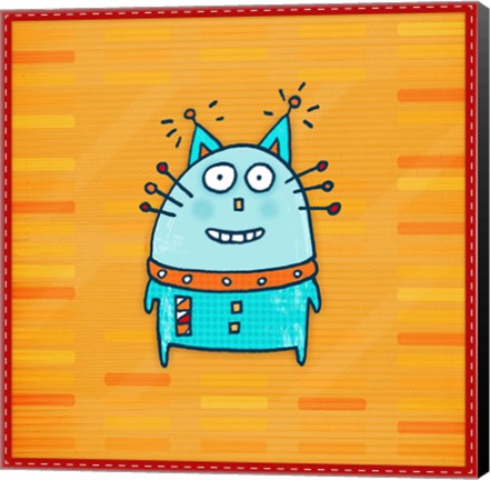 Framed Robot Cat Print