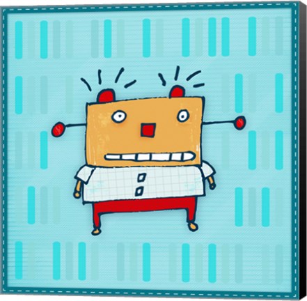 Framed Yellow Robot Print