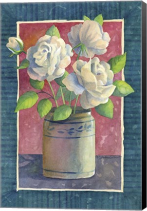 Framed White Roses Print