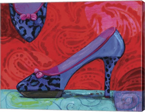 Framed Shoe Blue Leopard Print