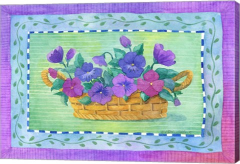 Framed Pansy Basket Print
