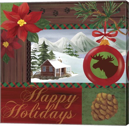 Framed Christmas Lodge I Print